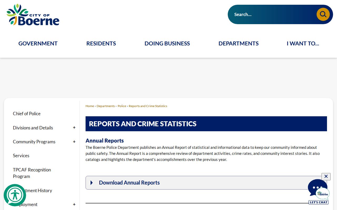 Kendall County Boerne arrest-record monthly activity reports page
